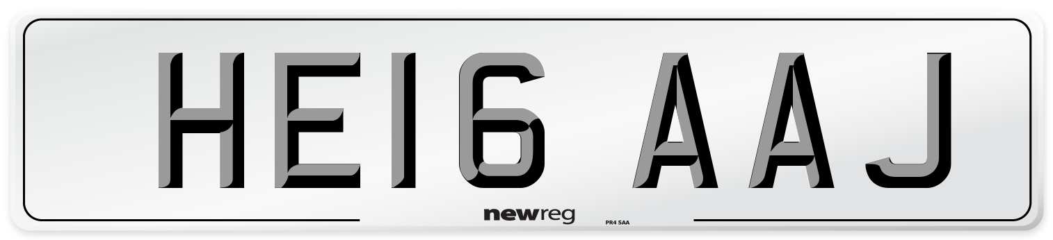 HE16 AAJ Number Plate from New Reg